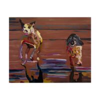 Rolled Poster — Colorful Running Dogs Art Print